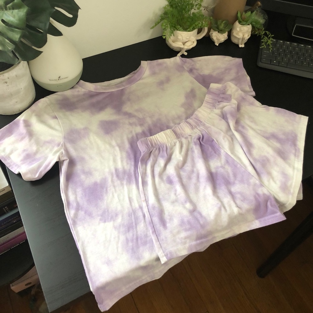 Purple tie dye pajamas